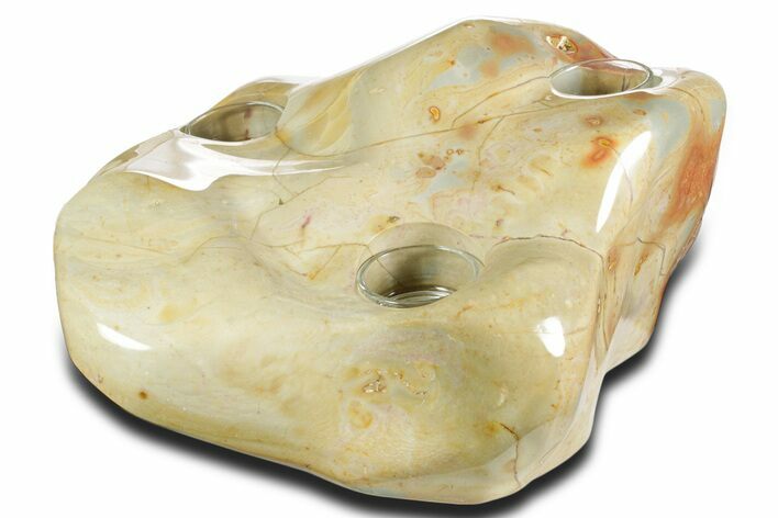Polished Polychrome Jasper Candle Holder - Madagascar #362029